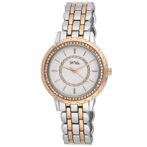 Bob Mackie 36mm Crystal Dial Scallop Bezel Watch - 4 Colors Available