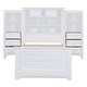 preview thumbnail 13 of 16, Twin Size Bookshelf Platform Bed with Vertical All-in-One Cabinet and Shelves, 8 Side Drawers - Wooden Captain Bed Frame