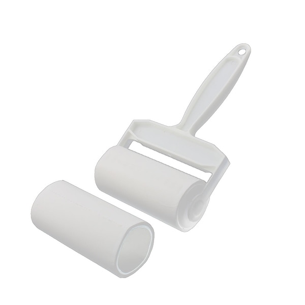 2 in 1 Home Carpet Pet Hair Clothes Lint Remover Sticky Roller - White. Opens flyout.