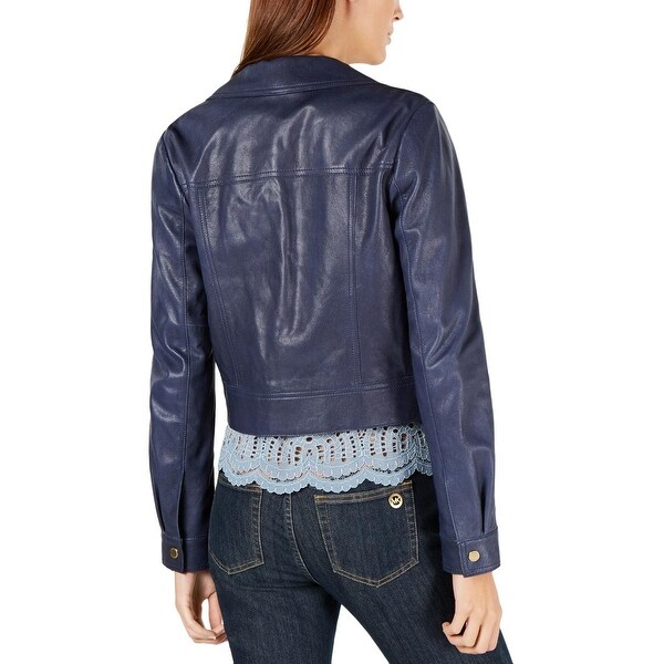 michael kors purple leather jacket