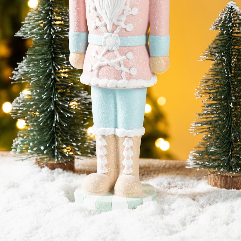 Glitzhome 18.25"H Resin Christmas Cupcake Nutcracker Table Decor