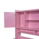 preview thumbnail 10 of 10, Twin Size Kids Wood Bed with Storage Bookcase, Desk & Chair, Pink