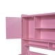 preview thumbnail 9 of 43, Twin Size Multifunctional Wood Platform Bed with Built-in Desk, Bookshelf and Matching Chair for Bedroom or Studio, Pink
