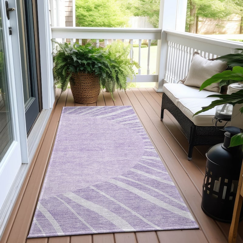 Machine Washable Indoor/ Outdoor ChantilleSunburst Modern Rug - Lavender - 2'3" x 7'6"