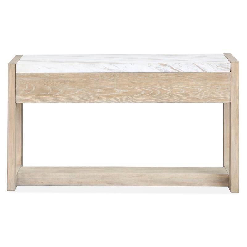 Magnussen Home Preston Gallery Buff and Antique Silver Rectangular Sofa Table - 50''W x 17''D x 28''H