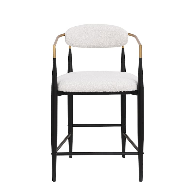 Christopher Knight Home Elmore Fabric and Iron 25-Inch Tall Counter Stools (Set of 2)