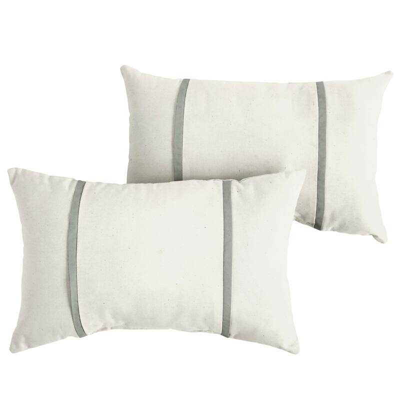 Sorra Home Sunbrella Outdoor Double Petite Flange Pillow Set of 2