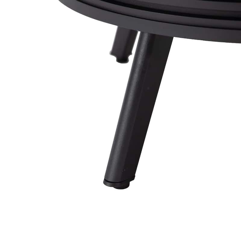 Leisuremod Walbrooke Modern Outdoor Patio Round Fire Pit Table for Porch Backyard Deck - 29