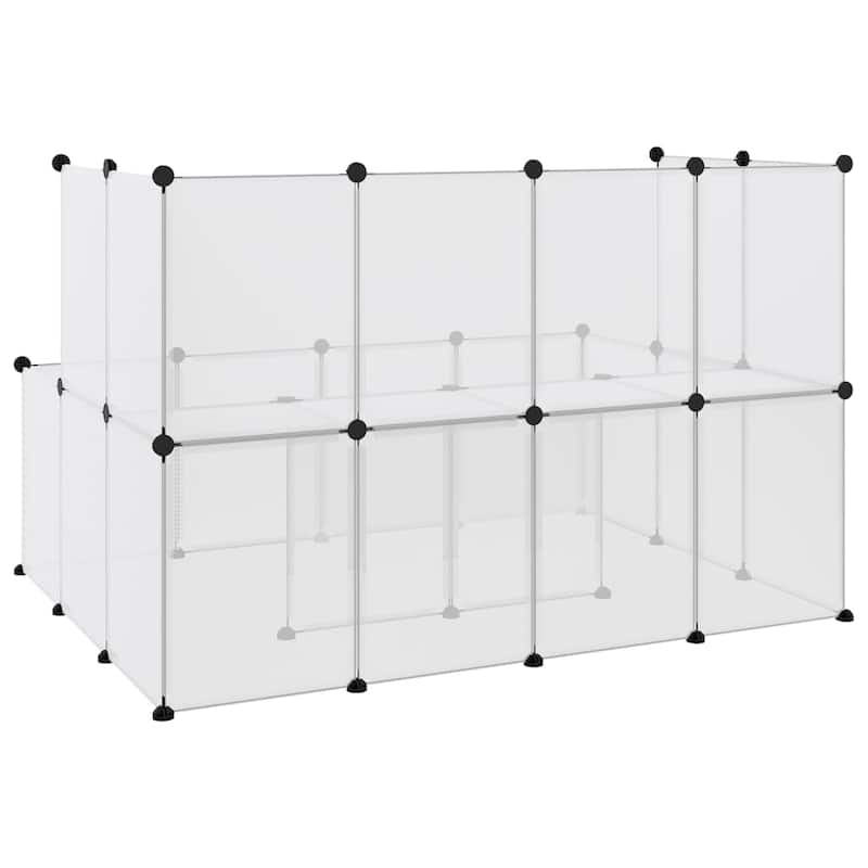 vidaXL Small Animal Cage Black/Transparent 56.3"x42.1"x36.6" PP and Steel