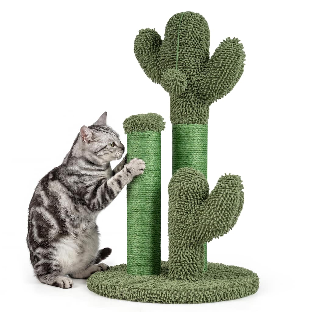 Gymax 22'' Cactus Cat Scratching Post Cute Vertical Cat Claw Scratcher