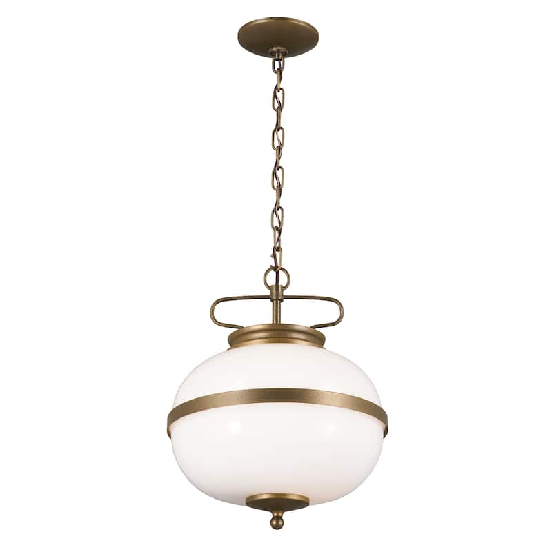 Kichler Lighting Opal 12 inch 2-Light Pendant Character Bronze with Opal Glass