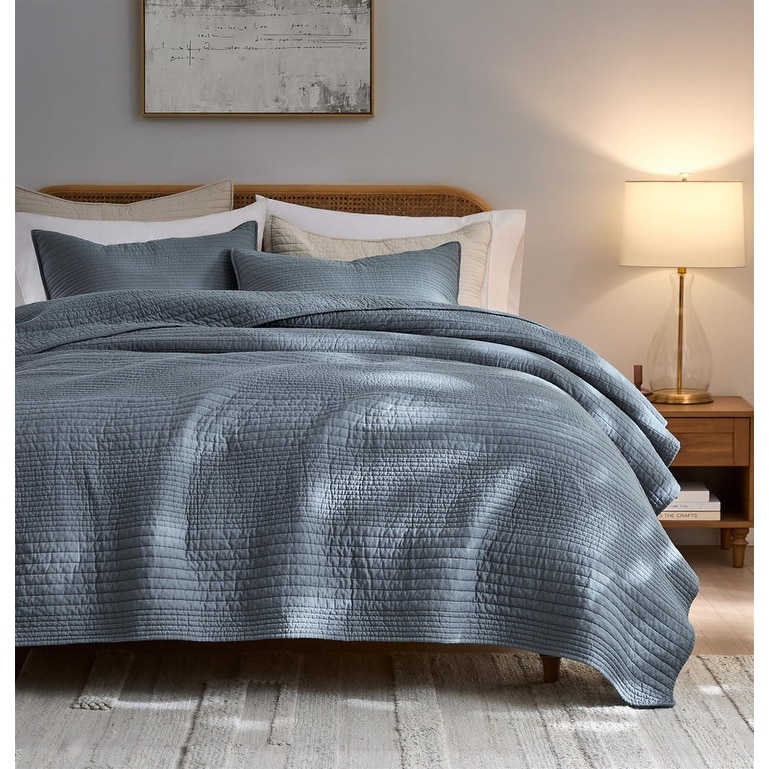 Lightweight Crinkly Channel Pick Stitch Textured Bedspread