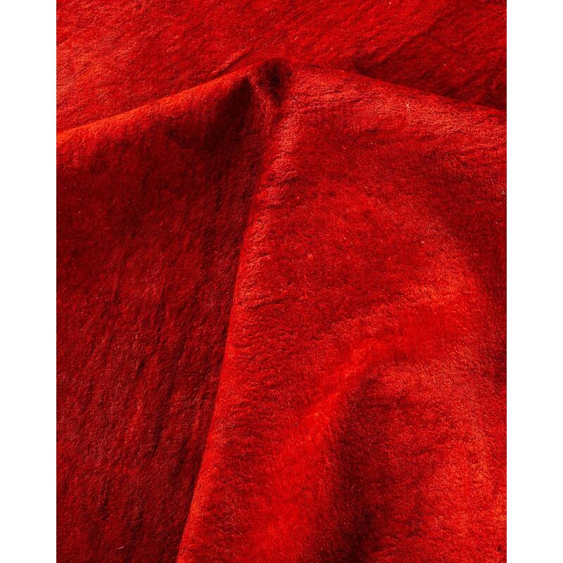 Overton Hand Knotted Wool Vintage Inspired Modern Contemporary Overdyed Red Area Rug - 12' 0" x 18' 9"