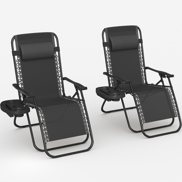 Homall Patio Zero Gravity Chair Lawn Lounge Chair with Pillow Set of 2 On Sale Bed Bath Beyond 33098939