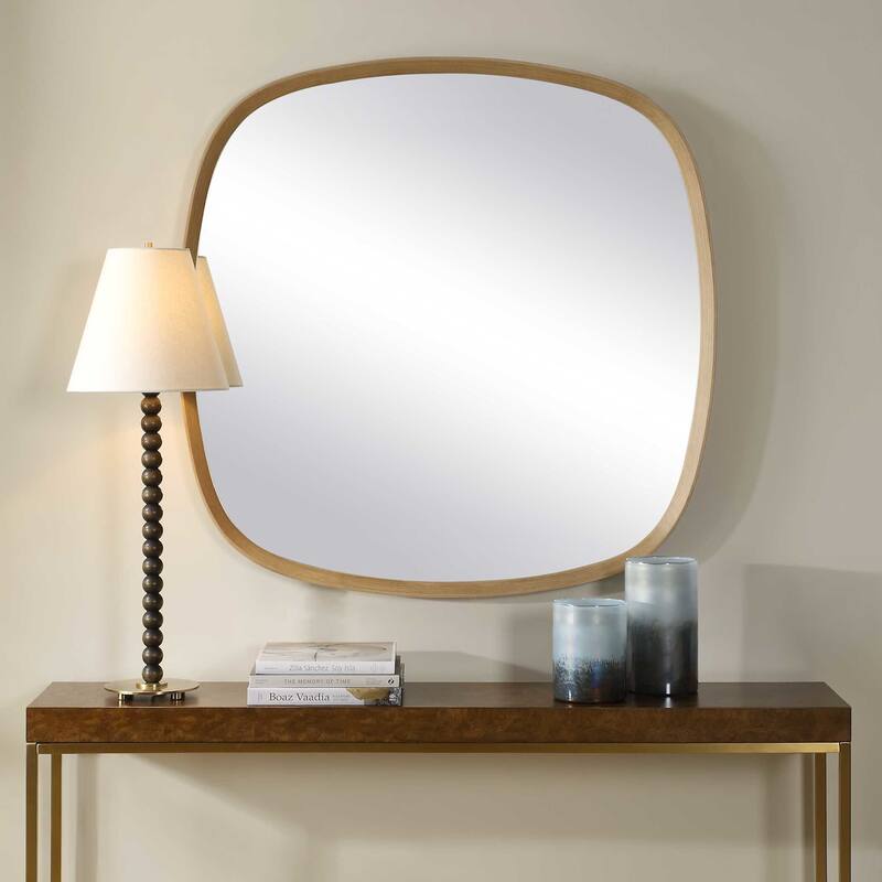 Uttermost 08243 Novell 41-7/8" Square Flat Wood Framed Accent Mirror - Pinewood