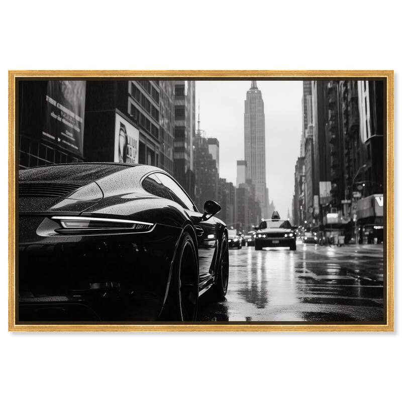 Rainy Day New York Canvas by Art Remedy - Gold - 30" x 20"