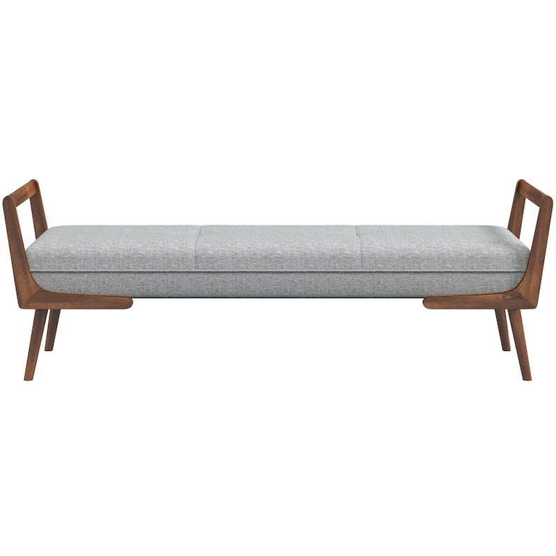 GDFStudio - Cora Modern Mid-Century 51" Upholstered Bench with Biscuit Tufting & Wood Base - 51.2"W