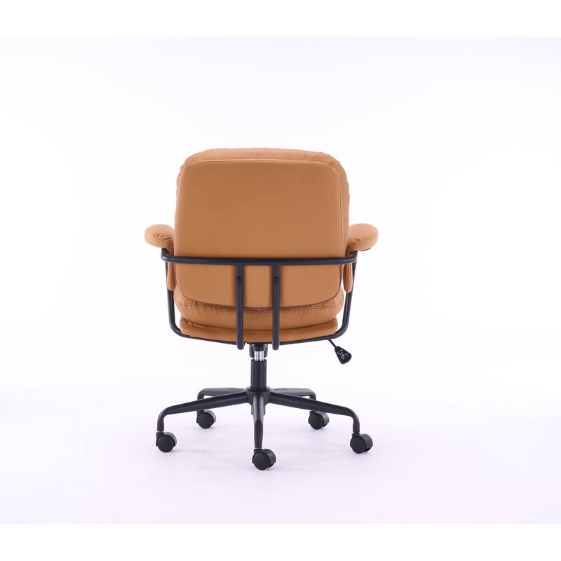 Ergonomic Leather Office Chair with 360°Swivel, Adjustable Height, Reclining Backrest & Breathable Seat