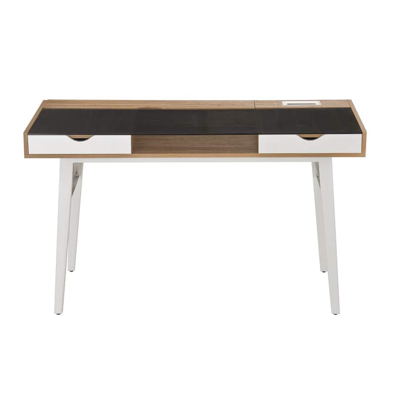Techni Mobili Compact Computer Desk with Multiple Storage - Walnut