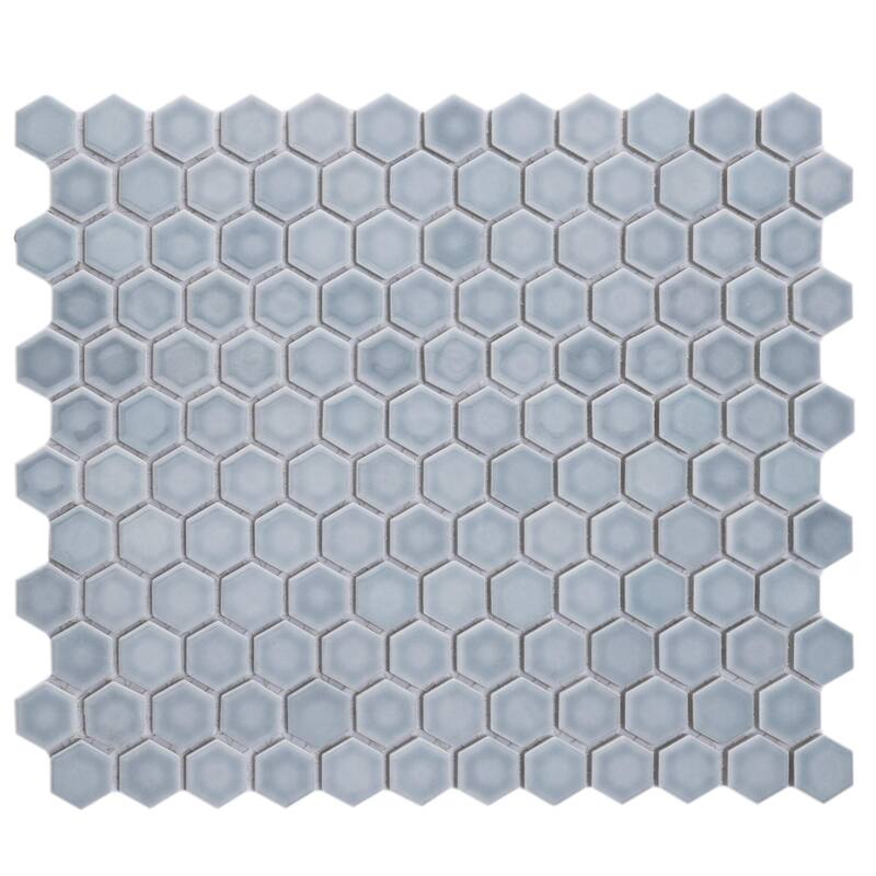 Merola Tile Hudson 1" Hex Slate 11-7/8" x 13-1/4" Porcelain Mosaic Floor and Wall Tile
