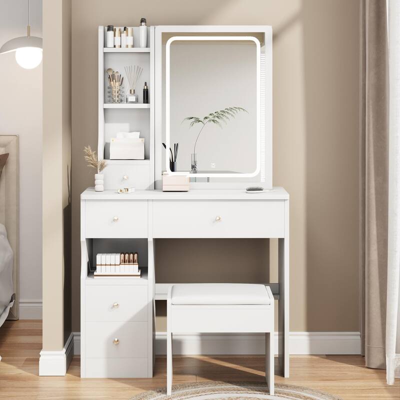 Fashion Vanity Desk with Mirror and Lights for Makeup Vanity Mirror