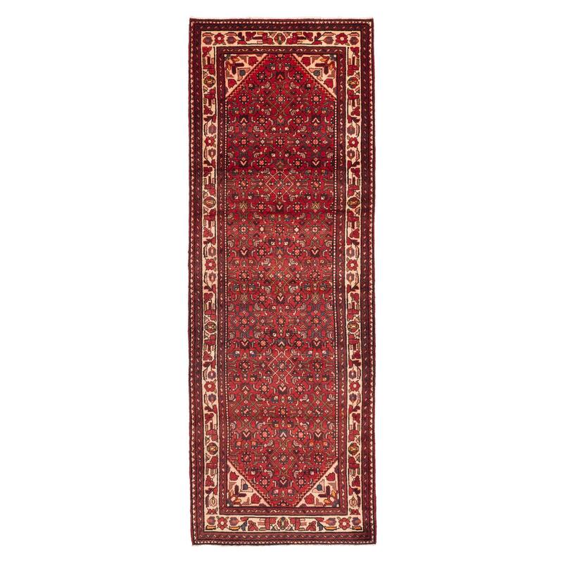 ECARPETGALLERY Hand-knotted Andelz Red Wool Rug - 3'8 x 10'9