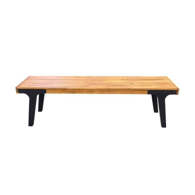 Modern Acacia Wood Dining Bench (Set of 2) - Weather-Resistant Outdoor/Indoor Seating