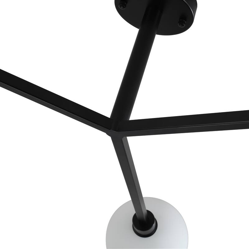 3-Light Semi Flush Mount Ceiling Light with Frosted Glass Shade