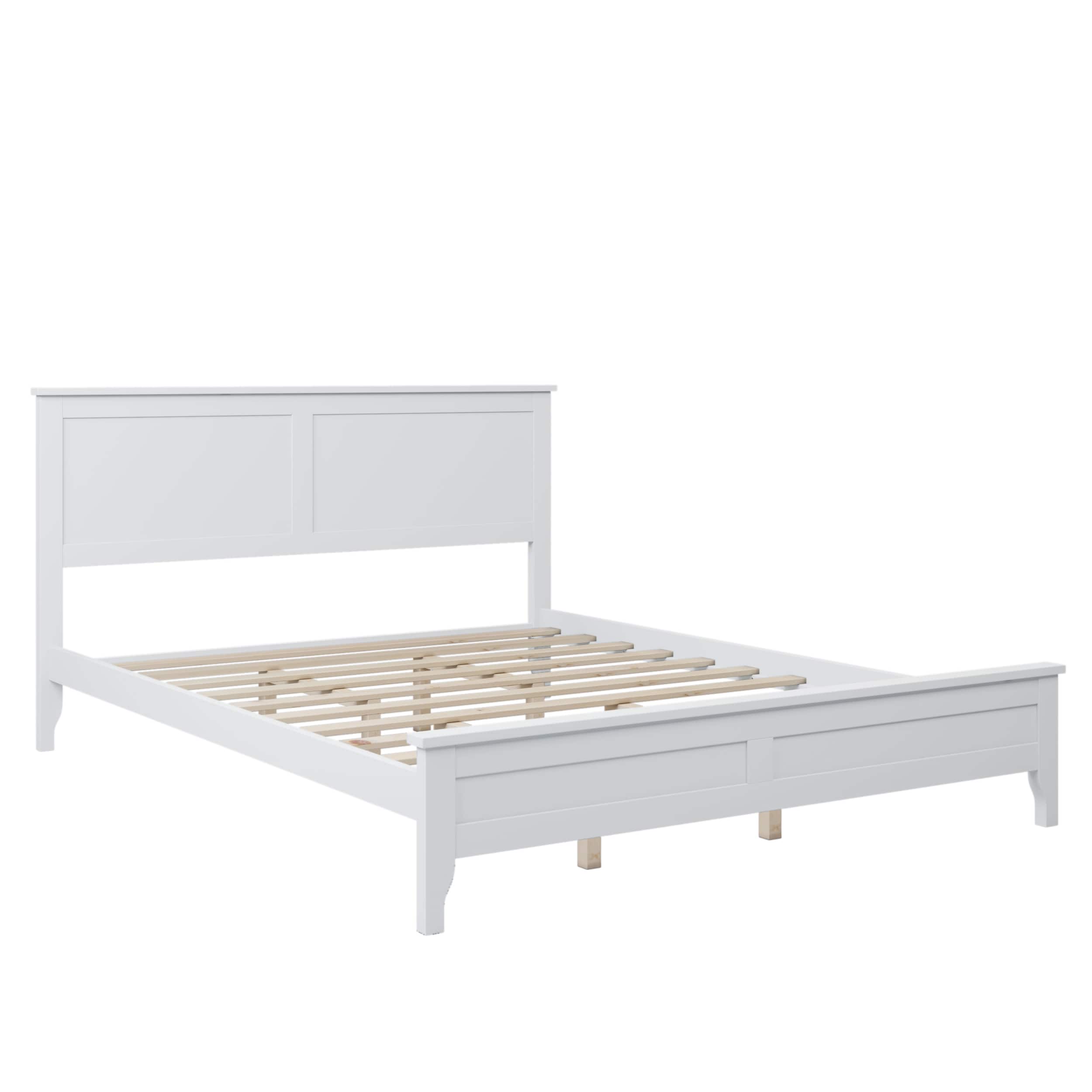 Modern White Solid Wood Queen Platform Bed Bed Bath & Beyond 39851277