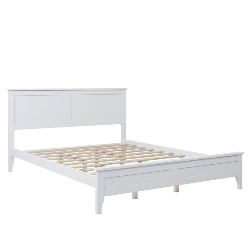 Queen Size Modern Solid Wood Platform Bed with Wear-Resistant Finish