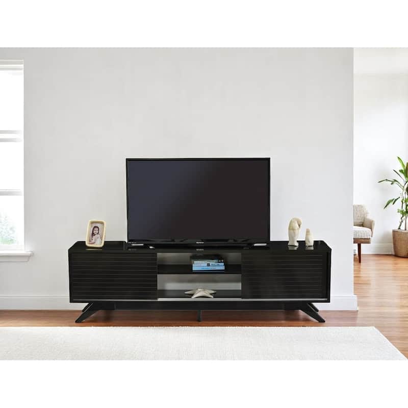 Lucina Modern TV Stand with 2 Sliding Door Cabinet 2 Shelves, Living Room Entertainment Center