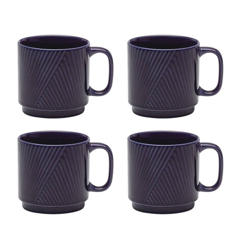 Lenox Modulus 18 oz. Mugs, Set of 4 - 18oz. 4" x 4" Round - Nightshade