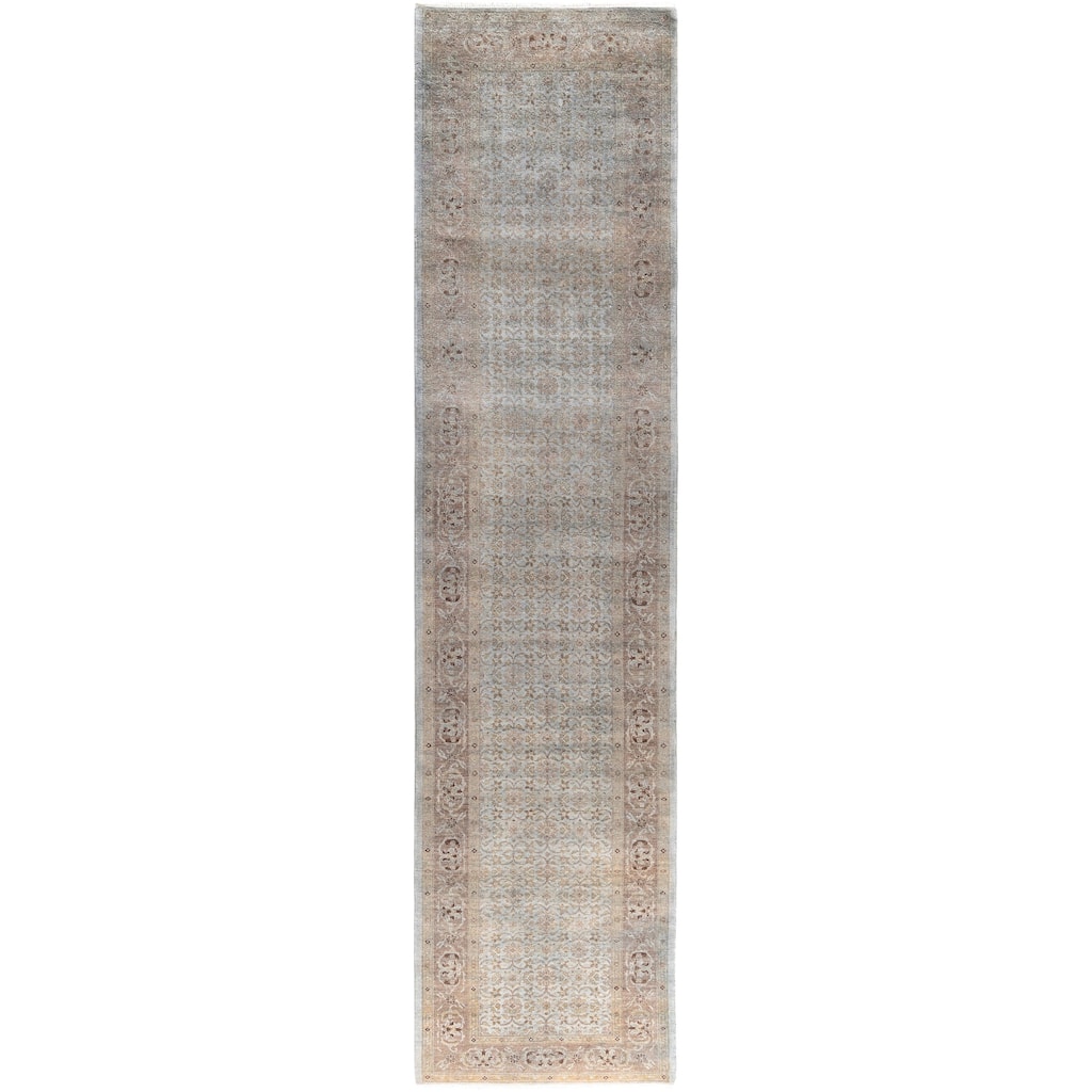 Overdyed One-of-a-Kind Hand-Knotted Runner Rug - Gray - 2' 8" x 11' 3"