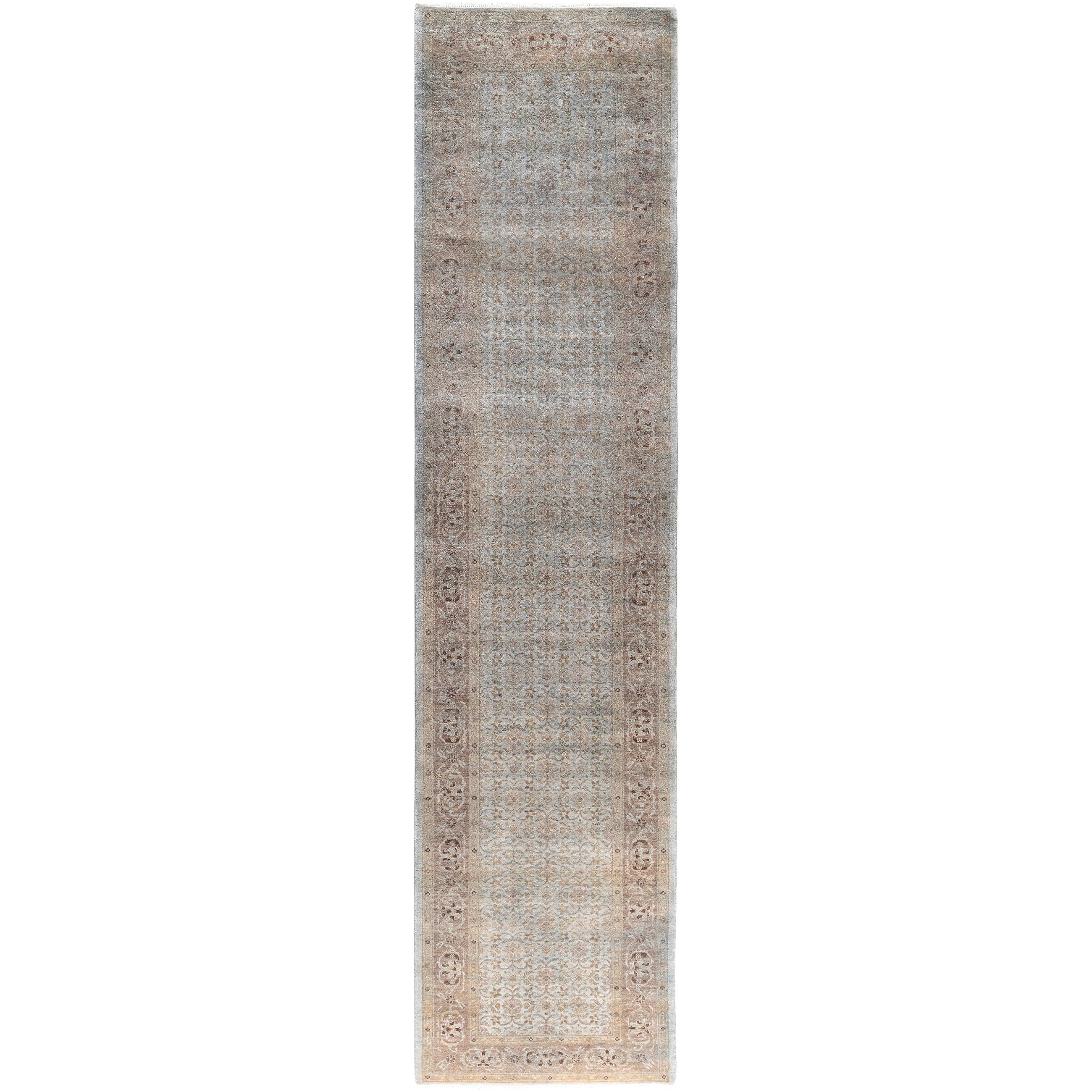 Overdyed One-of-a-Kind Hand-Knotted Runner Rug - Gray - 2' 8" x 11' 3"