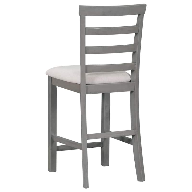 5-Piece Multi-Functional Rubber Wood Counter Height Dining Set