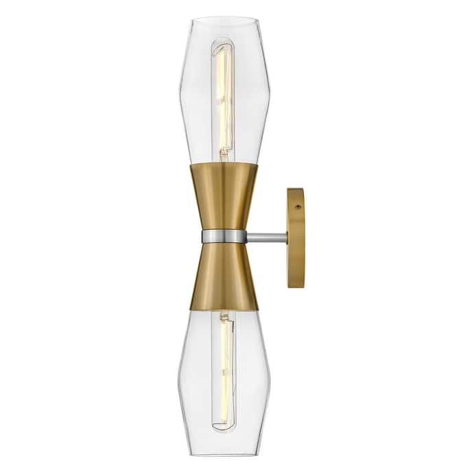 Lark 83902 Livie 2 Light 22" Tall Wall Sconce with Clear Glass Shades