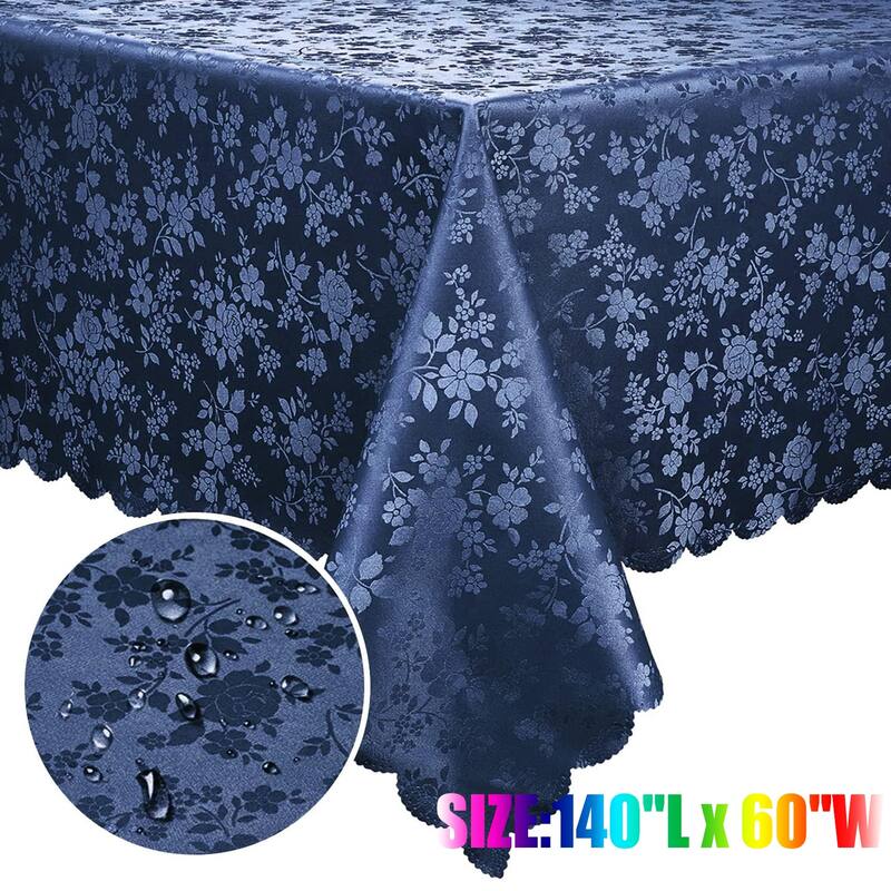 Waterproof Wipeable Vinyl Tablecloth,Rectangle Heavy Duty Table Cloth,140"L x 60"W