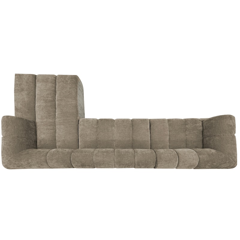 122" L-Shaped Sectional Sofa with Chaise Lounge - High-Density Sponge Cushions, 2-Piece Set, Right-Hand Facing, Fully Assembled