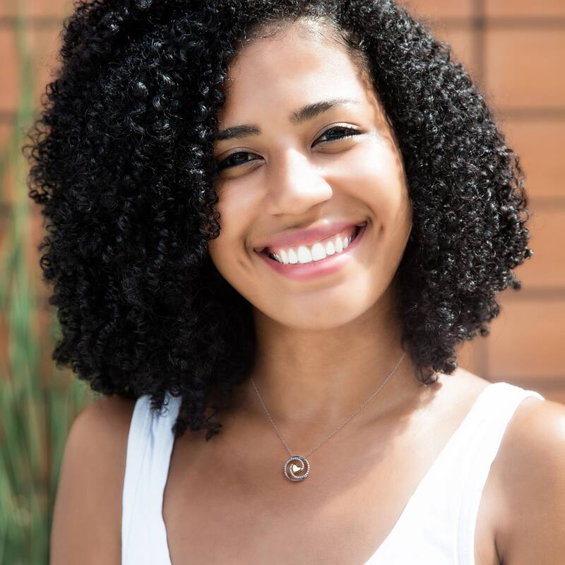 1/8ct TDW Diamond Swirl Heart Pendant in Silver for Women