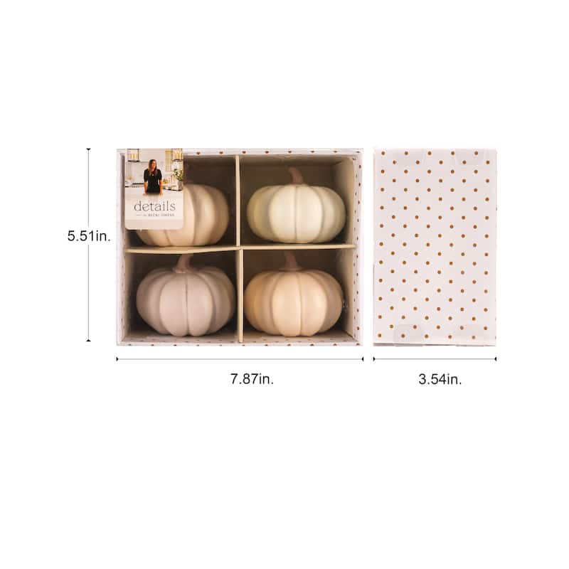 Becki Owens Details by DesignStyles Set of 4 Mini Pumpkins Fall Décor