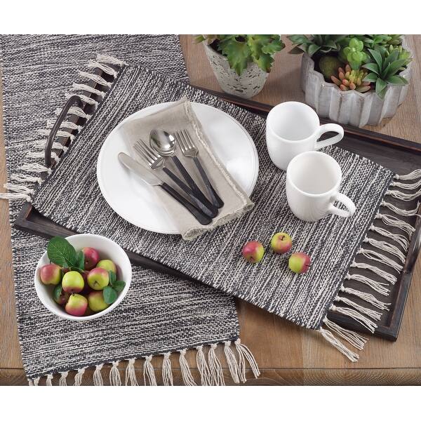 Rustic Woven Cotton Placemats (Set of 4) 14"x20" On Sale Bed Bath & Beyond 22746749