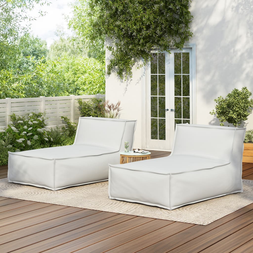 Christopher Knight Home - Artemisia Outdoor Foam Bean Bag Lounge Chair (Set of 2)