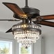 preview thumbnail 3 of 53, 52/62/72 Inch Crystal Fandelier Ceiling Fan with Lights and Remote, Reversible Motor 52 Inches-AC Motor - Black