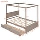 preview thumbnail 24 of 25, Full Size Wood Canopy Bed with 2 Drawers - Modern Design for Stylish Bedrooms, Brushed White/Brown/Grey