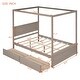 preview thumbnail 6 of 20, Modern Full Size Canopy Bed with Storage Drawers, Wooden Frame with Decorative Options