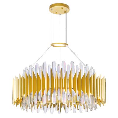 18 Light Chandelier with Satin Gold finish.
