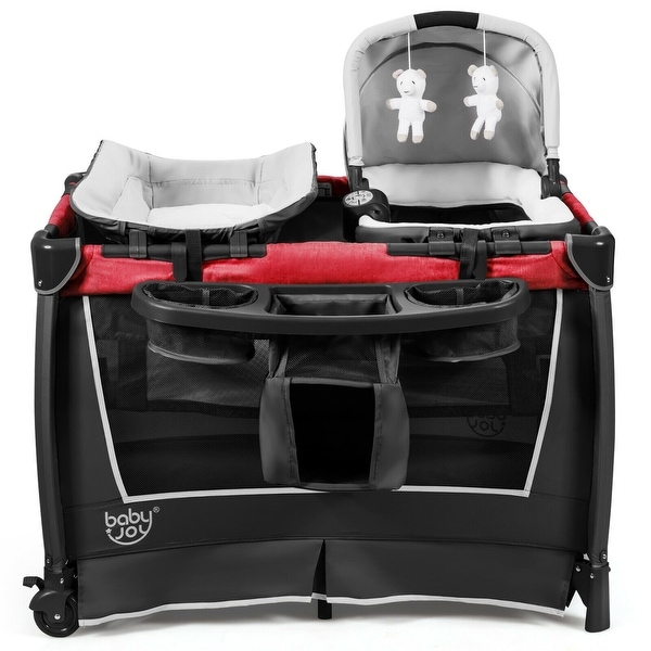 4 in 1 Convertible Portable Baby Play yard with Toys and Music