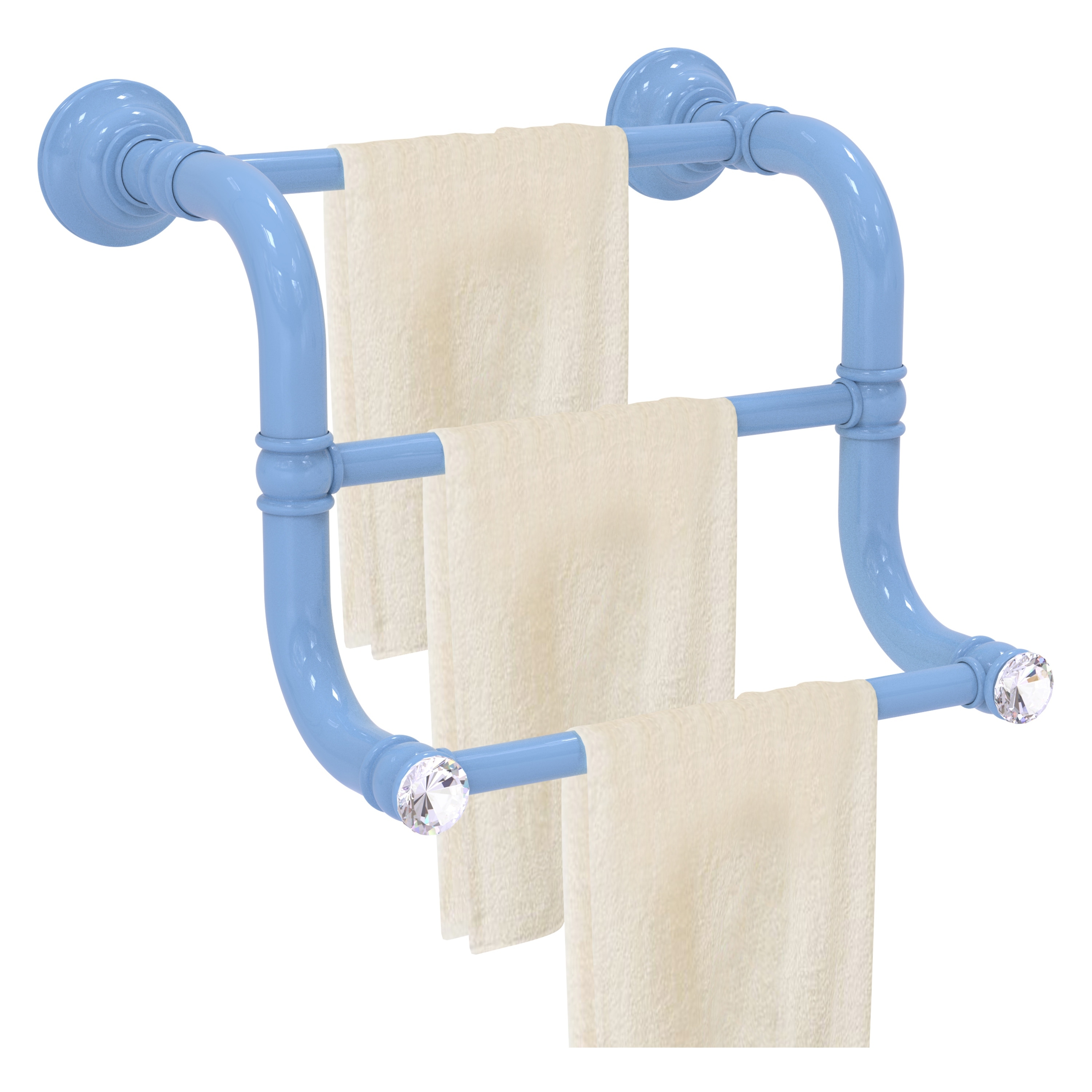 Allied Brass Carolina Crystal 3 Bar Hand Towel Rack