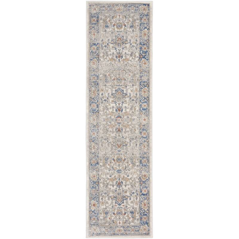 New Concept Washables Series 4 Indoor only Persian Area Rug - 2' 2" x 7' 6" - Blue/Cream - Runner