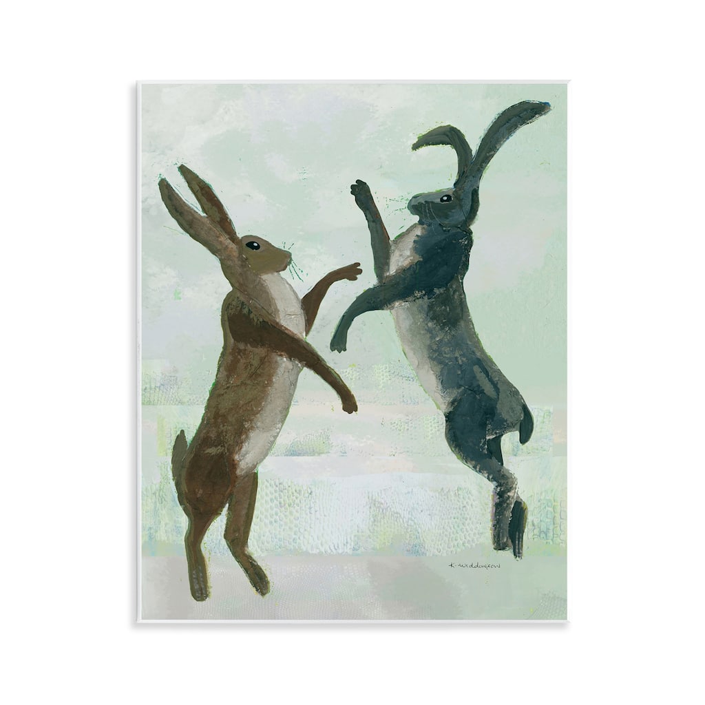 Stupell Rustic Boxing Hares Wall Plaque Art Design By Kay Widdowson